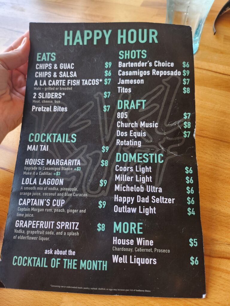 revel surf menu