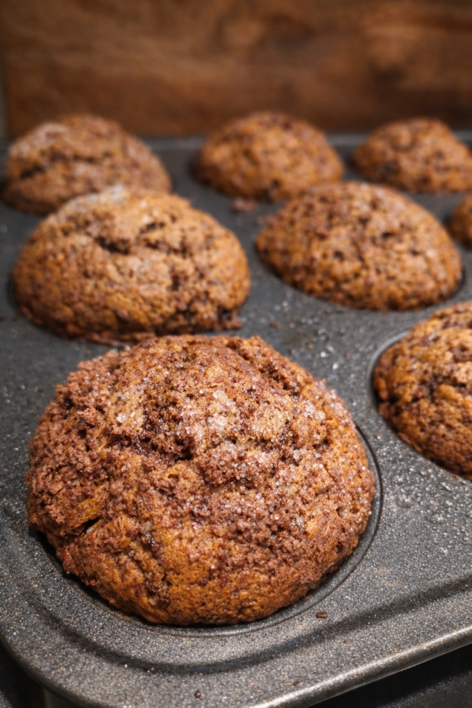 Bakery-Style Banana Chocolate Flake Muffins (Using Overripe Bananas) freshly baked banana chocolate chip muffins